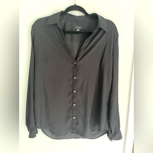 Ann Taylor-Black Button-Up Shirt size L